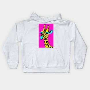 Giraffe with shades sunglasses pop art design Kids Hoodie